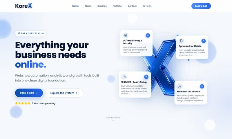 KoreX agency homepage